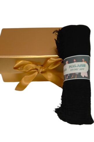 Black Crinkle Cotton Stole Hijab