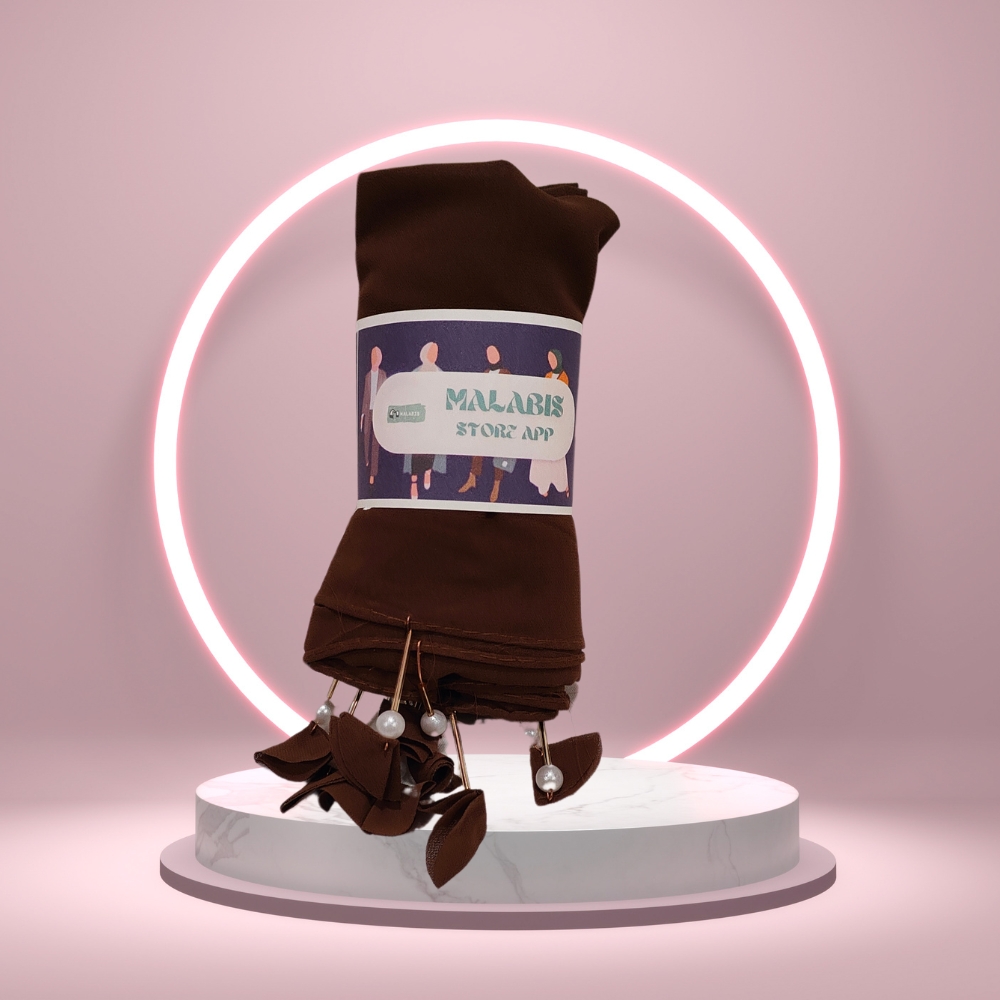 Burgundy Georgette Latkan Stole