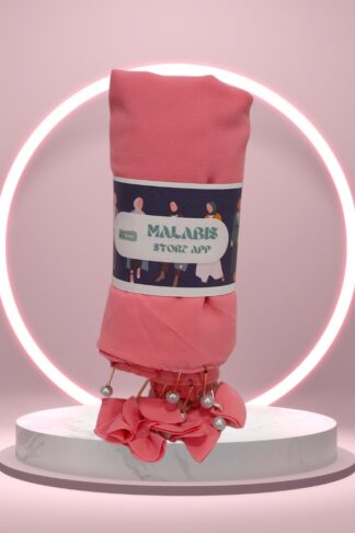 Coral Pink Georgette Latkan Stole