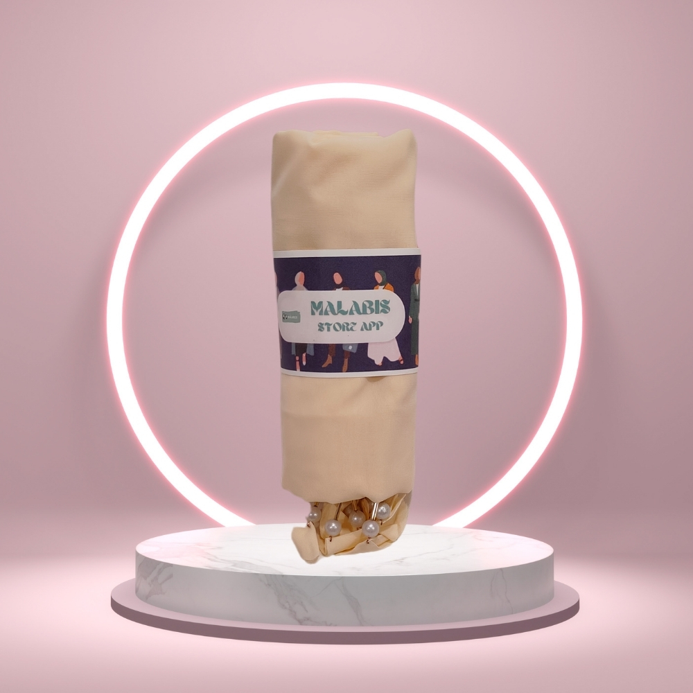 Cream Georgette Latkan Stole