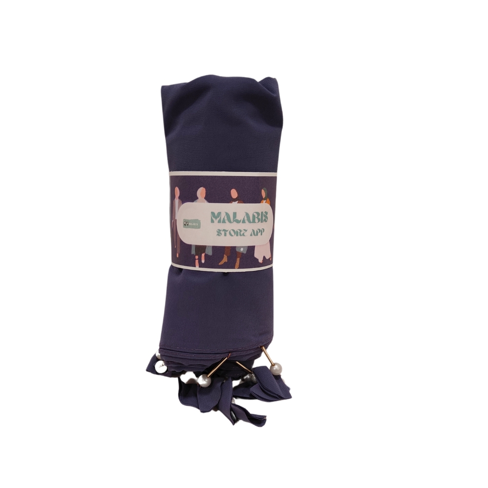 Dark Lavender Georgette Latkan Stole - Image 2