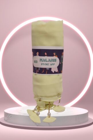 Light Yellow Georgette Latkan Stole