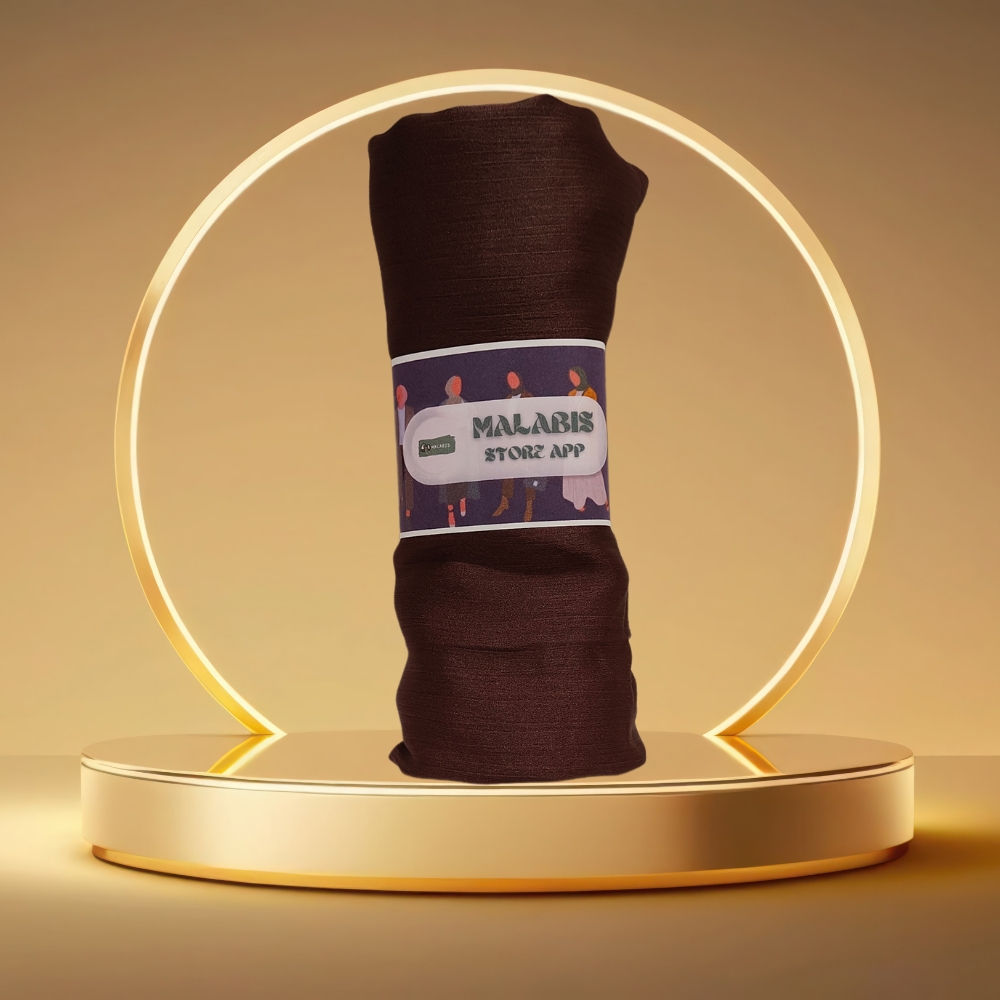 Magnum Brown Muna Satin Stole Hijab - Image 2