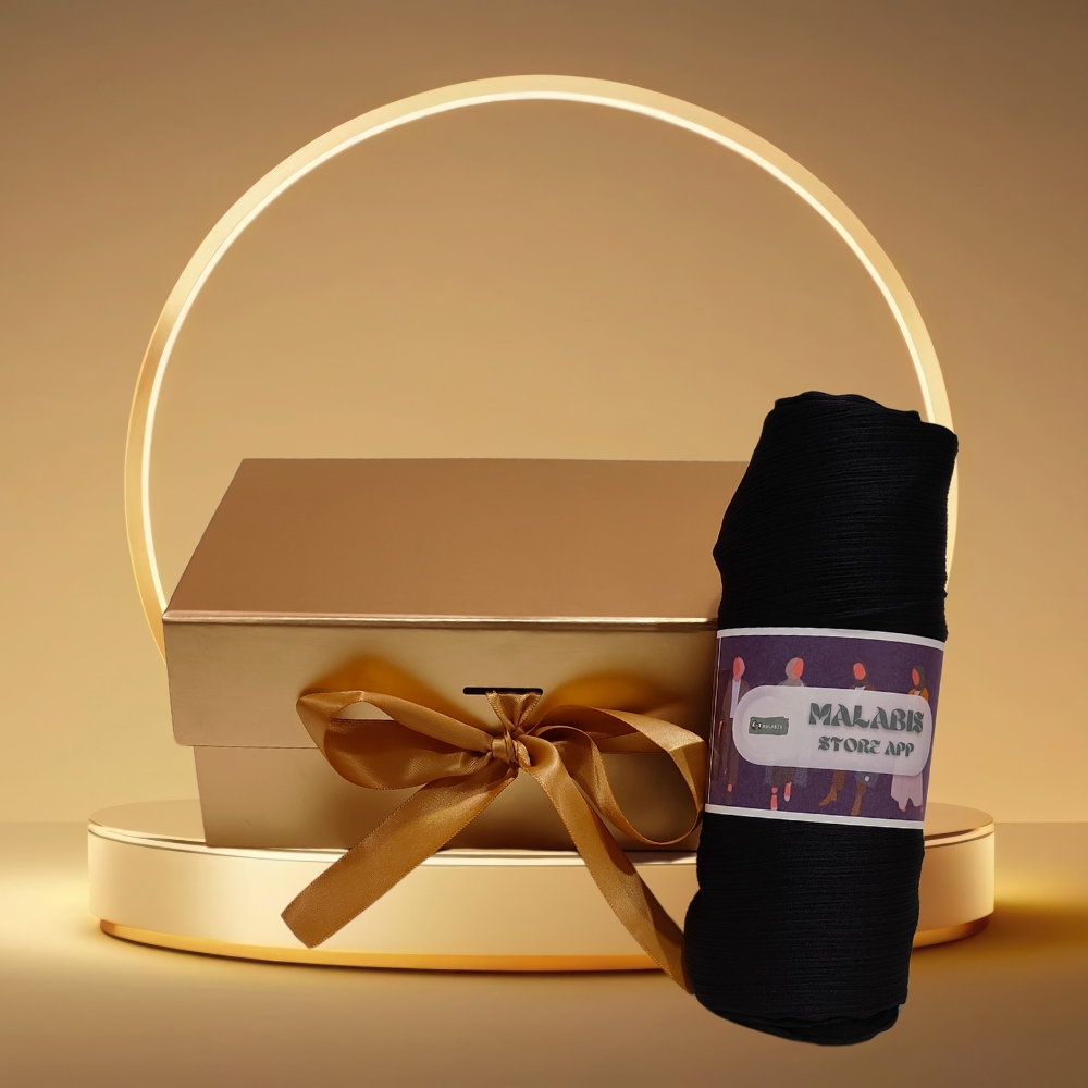 Peacock Navy Muna Satin Stole Hijab