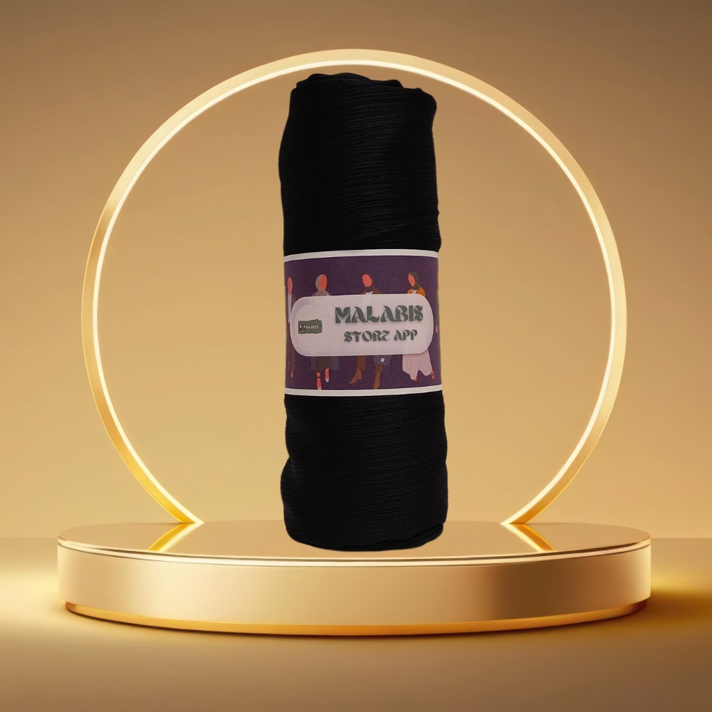 Peacock Navy Muna Satin Stole Hijab - Image 2