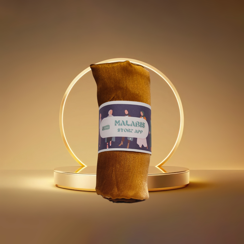 Dark Gold with Shade of Golden Muna Satin Hijab Stole