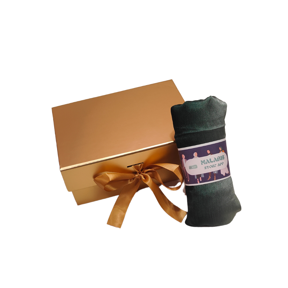 Darker Green with Shade of Basel Green Muna Satin Hijab Stole - Image 4