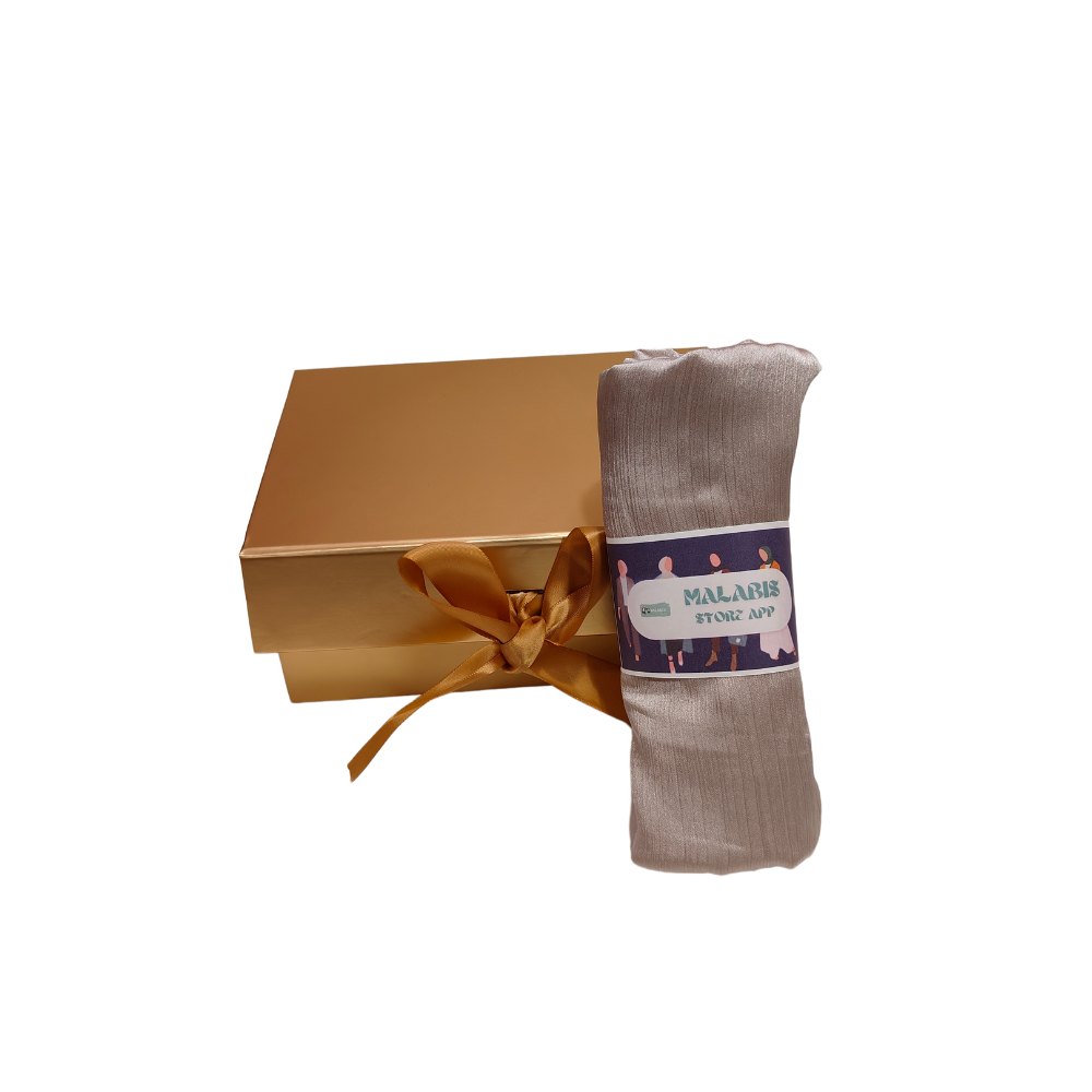 Desert Sand Indian Satin Hijab Stole - Image 4