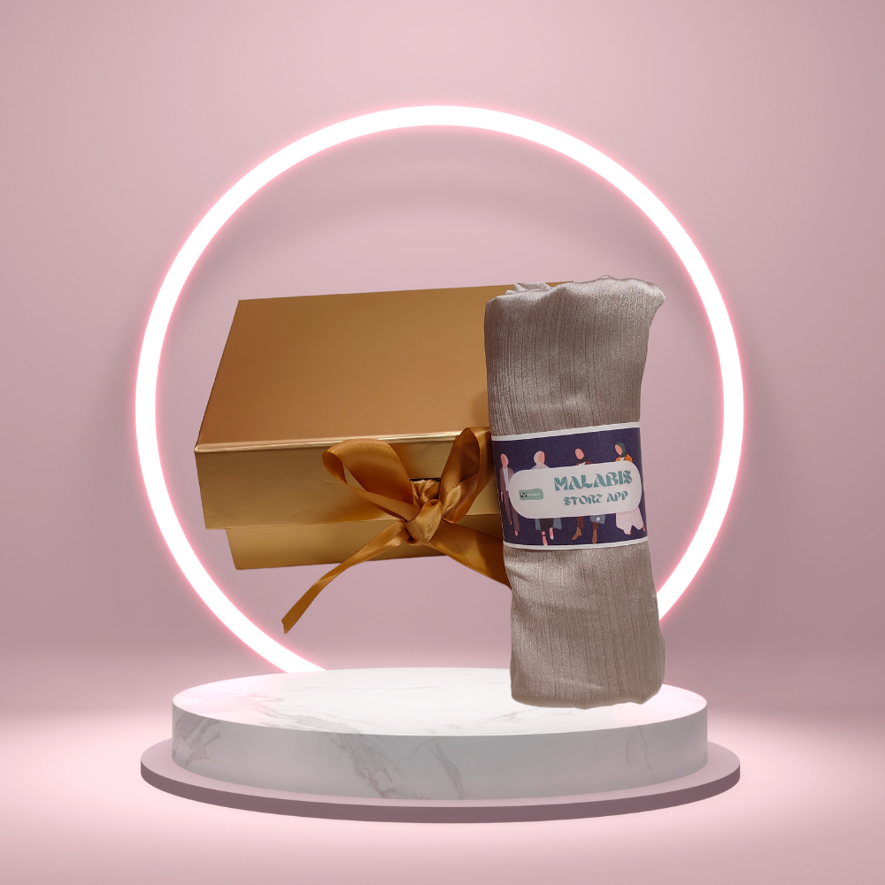 Desert Sand Indian Satin Hijab Stole - Image 2