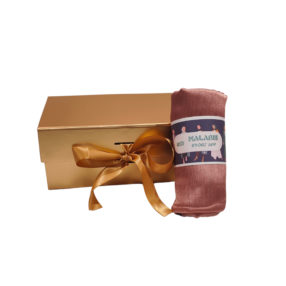 Pink with Shade of Faint Pink Muna Satin Hijab Stole - Image 4