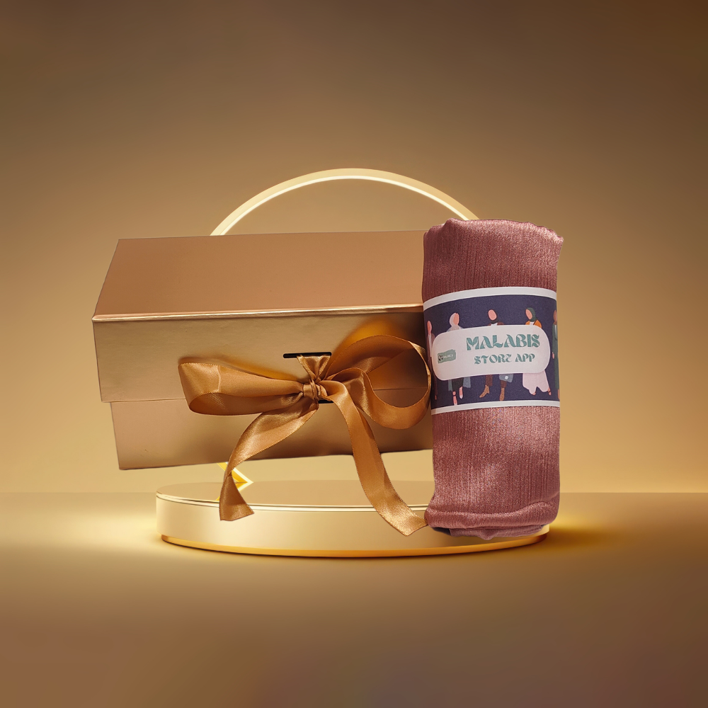 Pink with Shade of Faint Pink Muna Satin Hijab Stole - Image 2