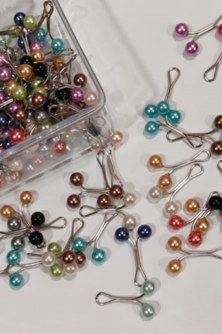 Stainless Steel U-Clip Colorful Faux Pearls Hijab Pins